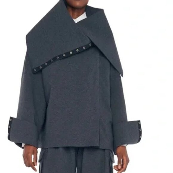 Norma Kamali OVERSIZED SIDE SNAP JACKET Sz M - Picture 1 of 7